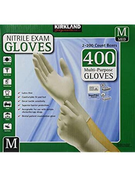 Kirkland Signature Guantes de Nitrilo 400 Unidades TALLA M