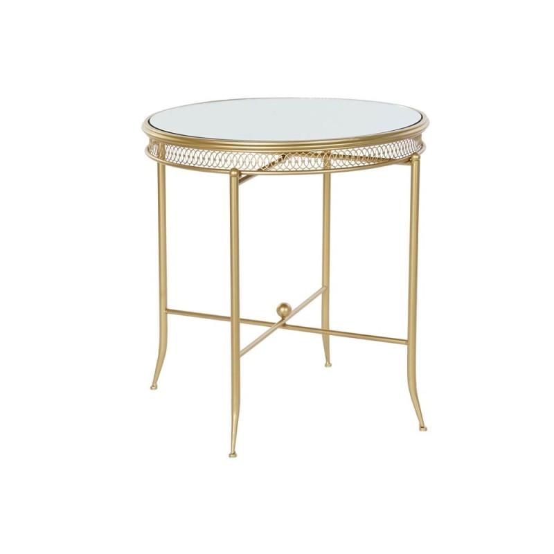 Mesa auxiliar DKD Home Decor 56 x 56 x 56 cm Espejo Dorado Metal