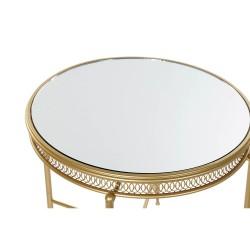 Mesa auxiliar DKD Home Decor 56 x 56 x 56 cm Espejo Dorado Metal