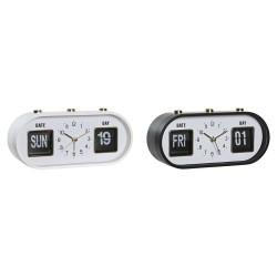 Reloj Despertador DKD Home Decor 20 x 6 x 9,5 cm Negro Blanco PVC (2 Unidades)