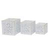 Set de Maceteros DKD Home Decor Hojas Dorado Metal 15 x 15 x 15 cm Blanco Tropical Hoja de planta