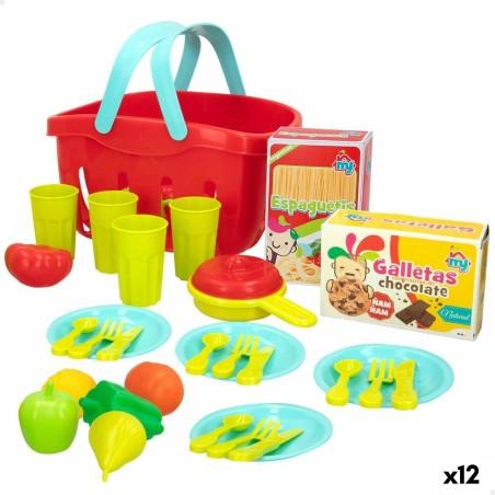 Set de Alimentos de Juguete Colorbaby Menaje y utensilios de cocina 33 Piezas (12 Unidades)