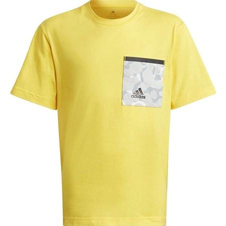 Camiseta de Manga Corta Infantil Adidas Future Pocket Amarillo