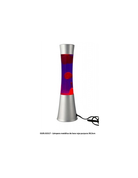 Lampara Metalica de Lava Roja-Purpura 39,5cm
