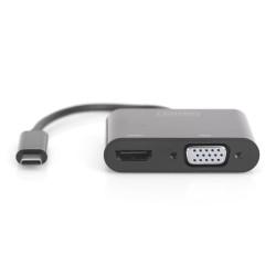 Adaptador USB C a VGA/HDMI Digitus DA-70858