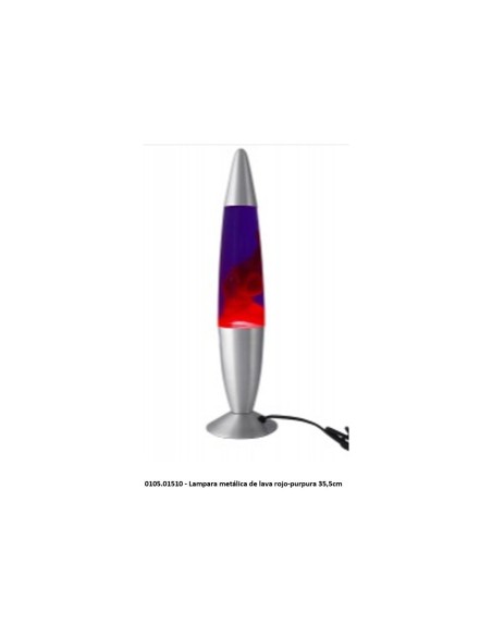 Lampara Metalica de Lava Rojo-Purpura 35,5cm