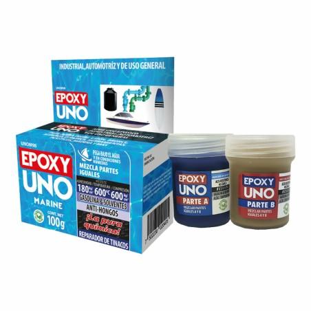 Adhesivo epoxi bicomponente Fusion Epoxy Black Label Unom98 Universal Azul marino 100 g