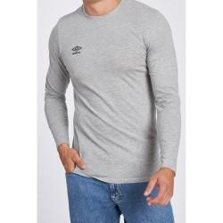 Camiseta de Manga Larga Hombre Umbro SMALL LOGO LS TEE 65775U B43  Gris