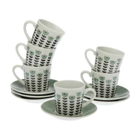 Juego de 6 Tazas con Plato Versa Erna Porcelana