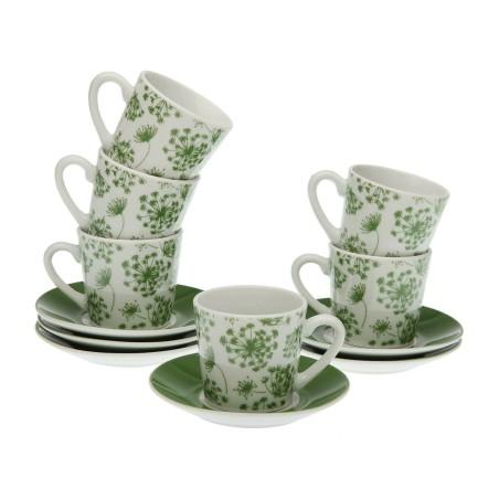 Juego de 6 Tazas con Plato Versa Amanda 90 ml Multicolor Porcelana