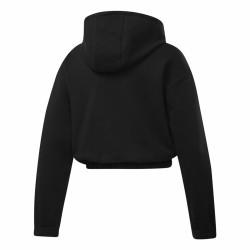 Sudadera con Capucha Mujer Reebok Sportswear Cropped Negro