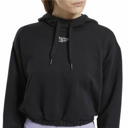 Sudadera con Capucha Mujer Reebok Sportswear Cropped Negro