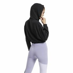 Sudadera con Capucha Mujer Reebok Sportswear Cropped Negro