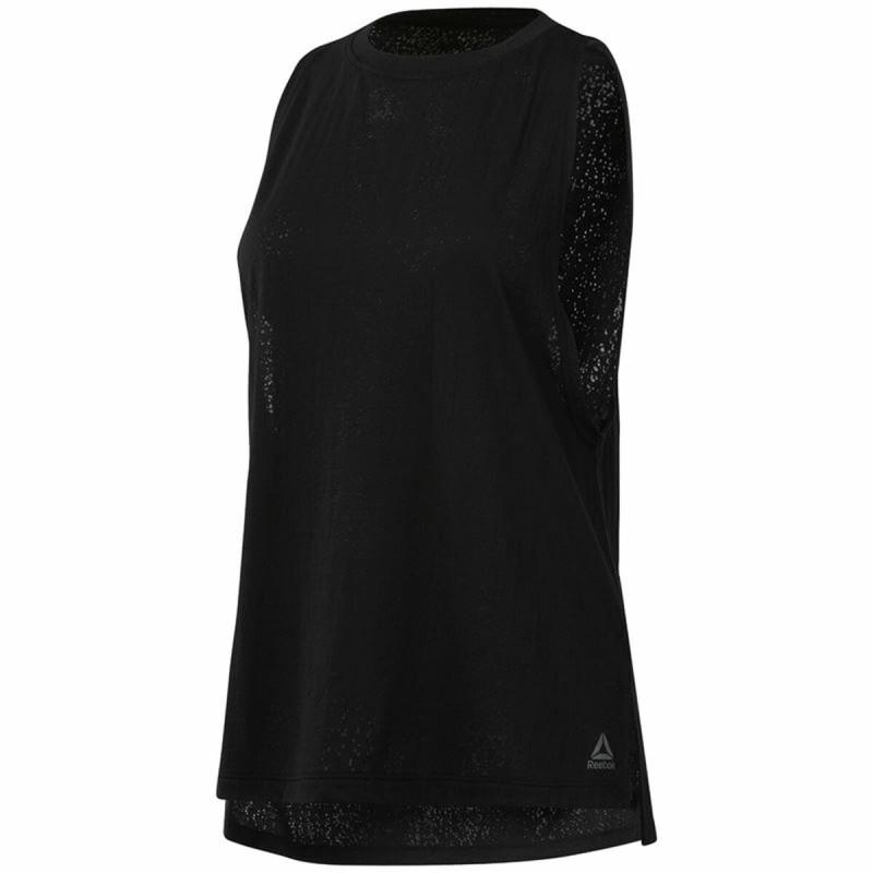 Camiseta para Mujer sin Mangas Reebok Burnout Negro