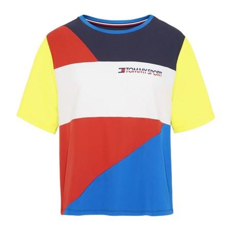 Camiseta de Manga Corta Mujer Tommy Hilfiger Colour-Blocked Azul