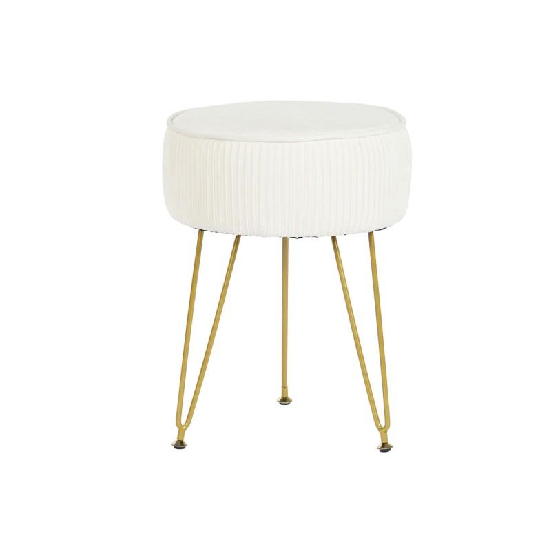 Reposapiés DKD Home Decor 34,5 x 34,5 x 48 cm Metal Blanco Moderno