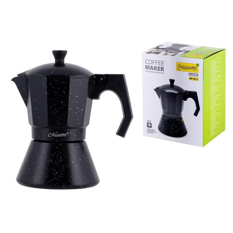 Cafetera Italiana Feel Maestro MR-1667-6 Negro Granito Aluminio 300 ml 6 Tazas