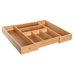 Organizador para Cubiertos DKD Home Decor Extensible Natural Bambú 33 x 45,5 x 6,4 cm