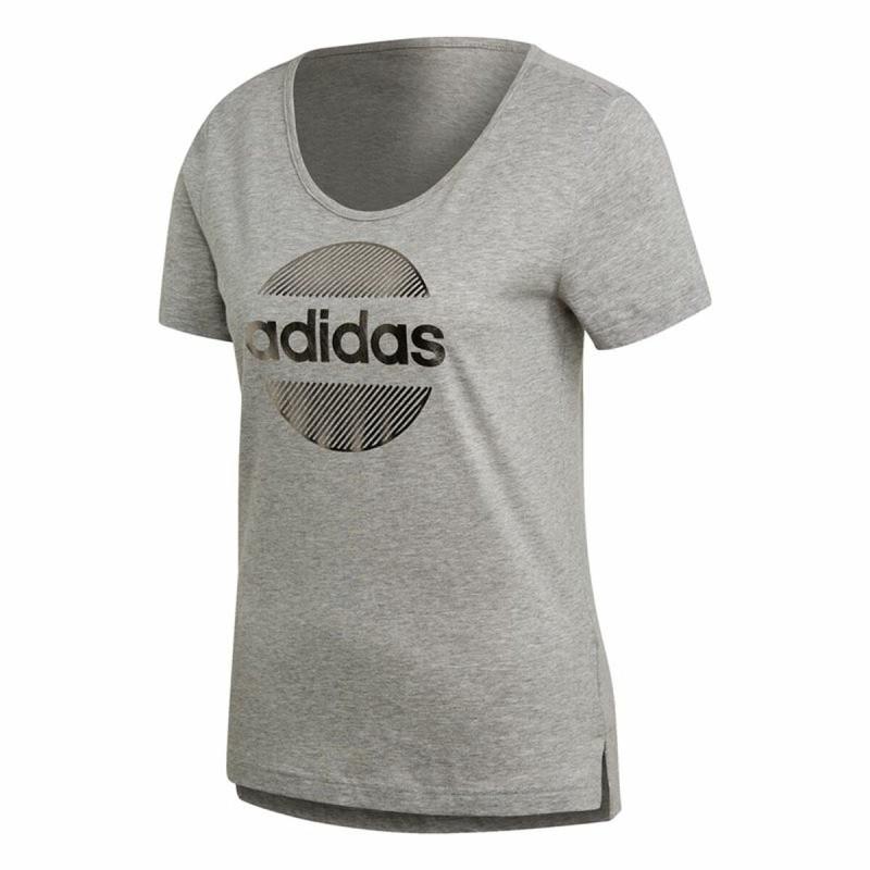 Camiseta de Manga Corta Mujer Adidas Linear Gris claro