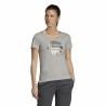 Camiseta de Manga Corta Mujer Adidas Linear Gris claro