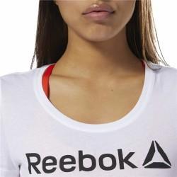 Camiseta de Manga Corta Mujer Reebok Scoop Neck Blanco