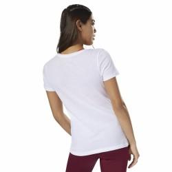 Camiseta de Manga Corta Mujer Reebok Scoop Neck Blanco