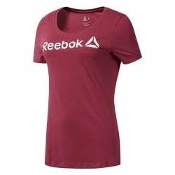 Camiseta de Manga Corta Mujer Reebok Linear Rosa Fuerte