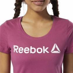 Camiseta de Manga Corta Mujer Reebok Linear Rosa Fuerte