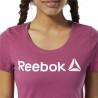 Camiseta de Manga Corta Mujer Reebok Linear Rosa Fuerte