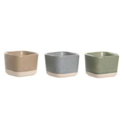 Set de Aperitivo DKD Home Decor 21,6 x 15 x 1,5 cm Porcelana Multicolor Bambú Escandinavo