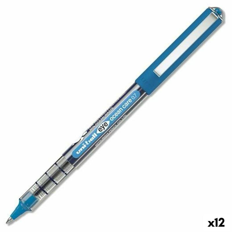 Boligrafo de tinta líquida Uni-Ball Eye Ocean Care Azul 0,7 mm (12 Unidades)