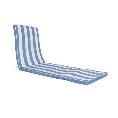 Cojín para Tumbona DKD Home Decor Hamaca Blanco Azul cielo 190 x 60 x 5 cm