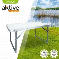 Mesa Plegable Aktive Blanco 60 x 40 x 40 cm (4 Unidades)