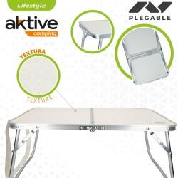 Mesa Plegable Aktive Crema 60 x 25 x 40 cm (4 Unidades)