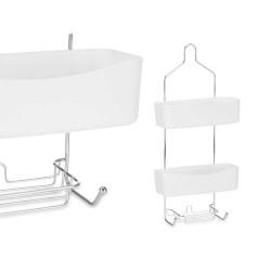 Colgador para la Ducha 28 x 60 x 14 cm Metal Blanco Plástico (6 Unidades)