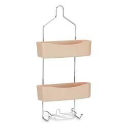 Colgador para la Ducha 28 x 60 x 14 cm Beige Metal Plástico (6 Unidades)