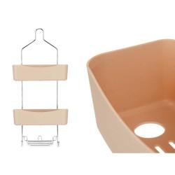 Colgador para la Ducha 28 x 60 x 14 cm Beige Metal Plástico (6 Unidades)