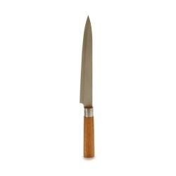 Cuchillo de Cocina 3 x 33,5 x 2,5 cm Plateado Marrón Acero Inoxidable Bambú (12 Unidades)