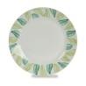 Plato de Postre Hojas Blanco Verde Ø 19 cm Porcelana (10 Unidades)