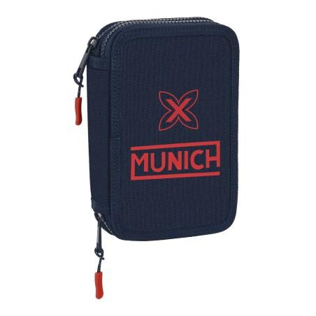 Plumier Doble Munich Flash Azul marino 12.5 x 19.5 x 4 cm (28 piezas)