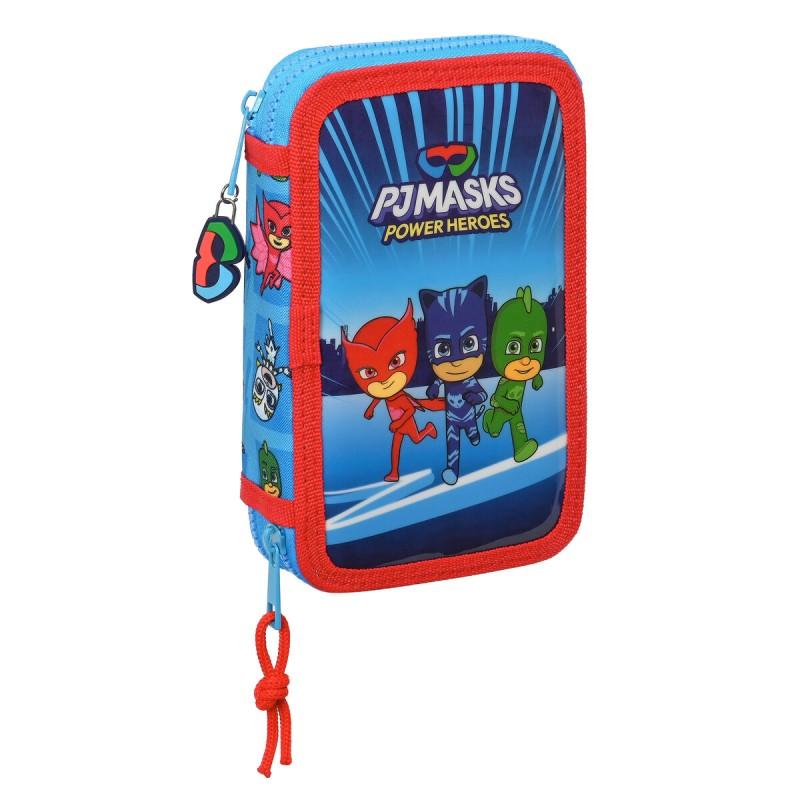 Plumier Doble PJ Masks Azul 12.5 x 19.5 x 4 cm (28 piezas)