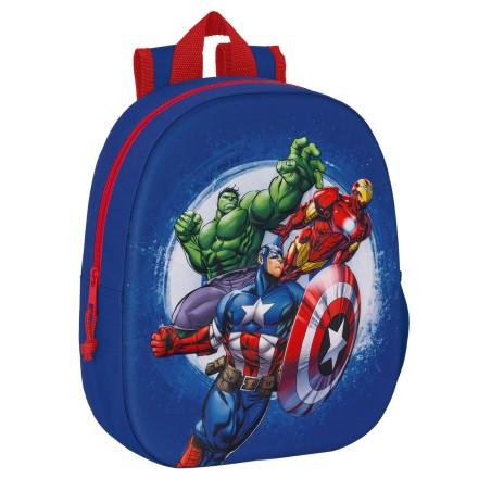 Mochila Escolar The Avengers 3D 27 x 33 x 10 cm Azul marino