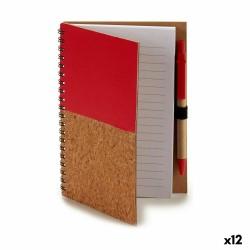 Libreta de Anillas con Bolígrafo Madera 12,5 x 18 cm (12 Unidades)