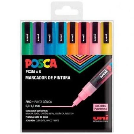 Set de Marcadores Uni-Ball PC-3M 8 Piezas Multicolor