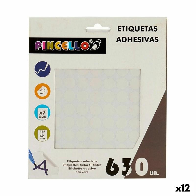 Etiquetas adhesivas Blanco Ø 13 mm (12 Unidades)