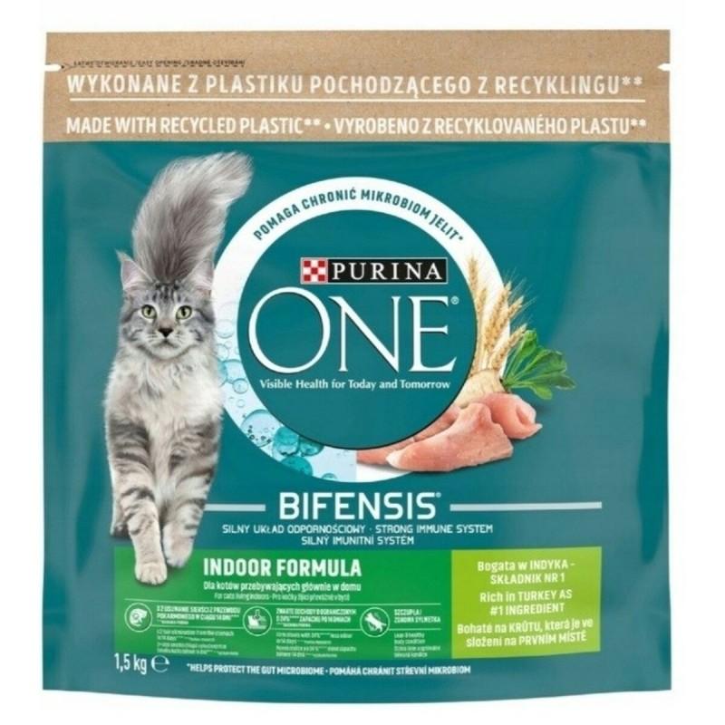 Comida para gato Purina One Bifensis Indoor Formula Pavo 1,5 Kg