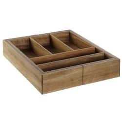 Organizador para Cubiertos DKD Home Decor Natural Acacia 35 x 30 x 7 cm