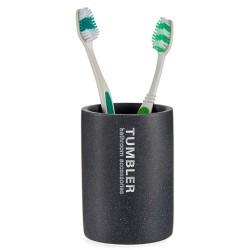 Portacepillos de Dientes Tumbler Gris Resina 7,5 x 10,2 x 7,5 cm (12 Unidades)