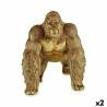 Figura Decorativa Gorila Dorado 20 x 27,5 x 34 cm (2 Unidades)