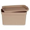 Caja de Almacenaje con Tapa Beige Plástico 2,3 L 13,5 x 11 x 20 cm (24 Unidades)